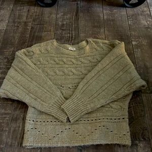 Cable knit slightly cropped sweater